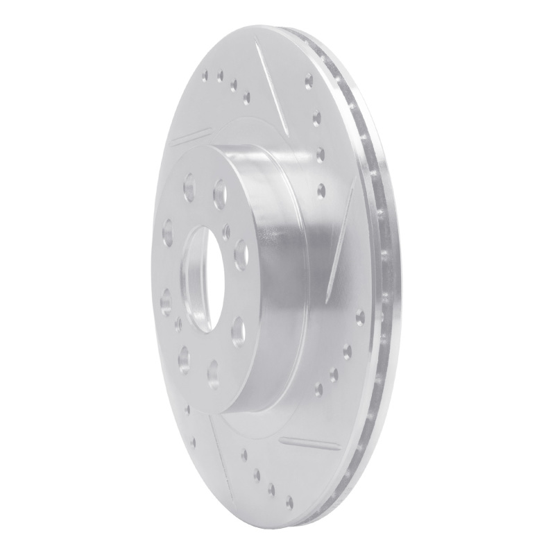 Toyota MR2 Spyder Brake Rotor (1) - Rear Right - R1 Concepts - Drilled & Slotted - Silver - `00-`05